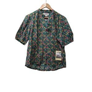 Birds of Paradis by Trovata Aline multicolor floral blouse cottagecore medium